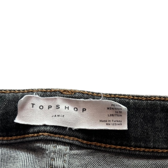 Topshop Jamie High Waist Super Skinny Torn-Off Ankle Cropped Size 24 - Picture 5 of 5